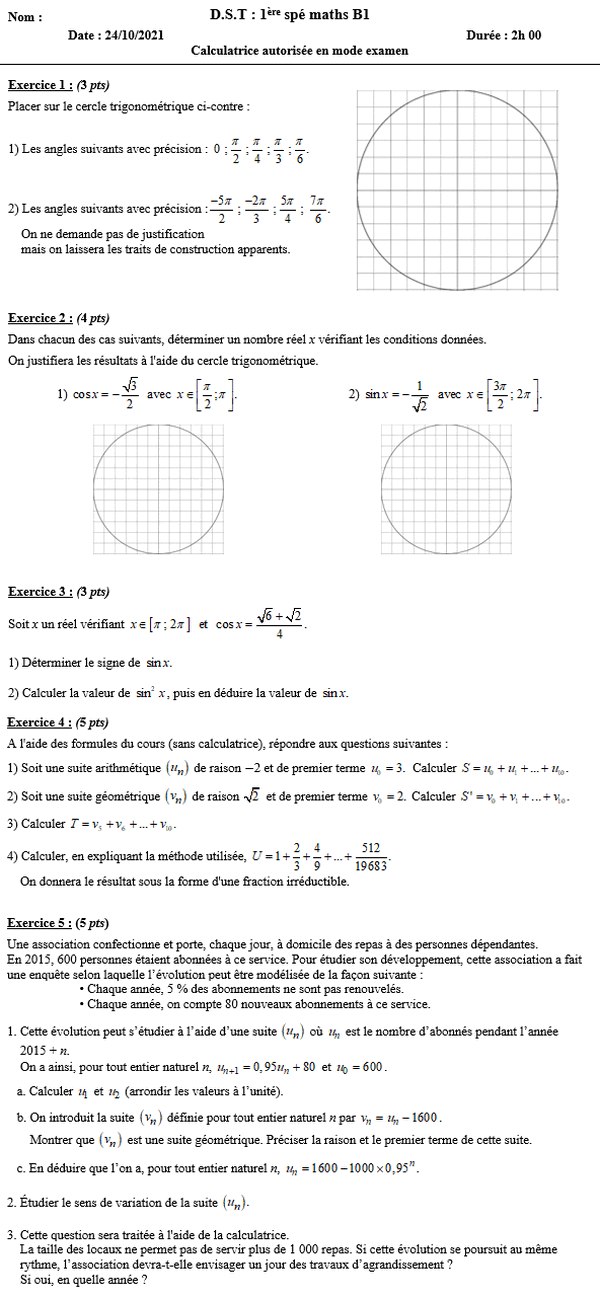 Suites arithmético-géométriques et trigonométrie
