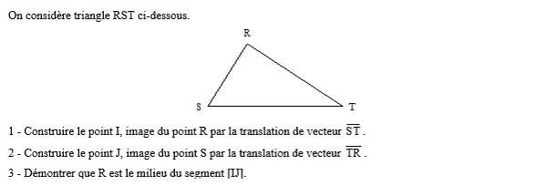 exercice sur Vecteurs et translation