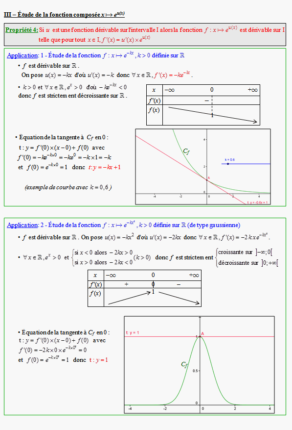 Cours sur la fonction exponentielle - terminale ES - page 3