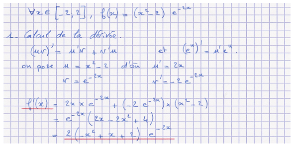 Corrigé exercice 8 sur la fonction exponentielle