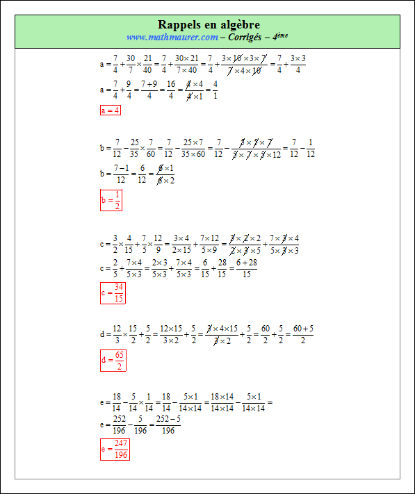 Corrigé exercice 16 sur rappels en algèbre