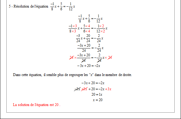 Corrigé exercice 4 sur les équations et la factorisation