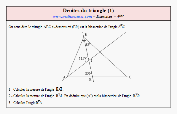 Exercice sur les droites remarquables du triangle