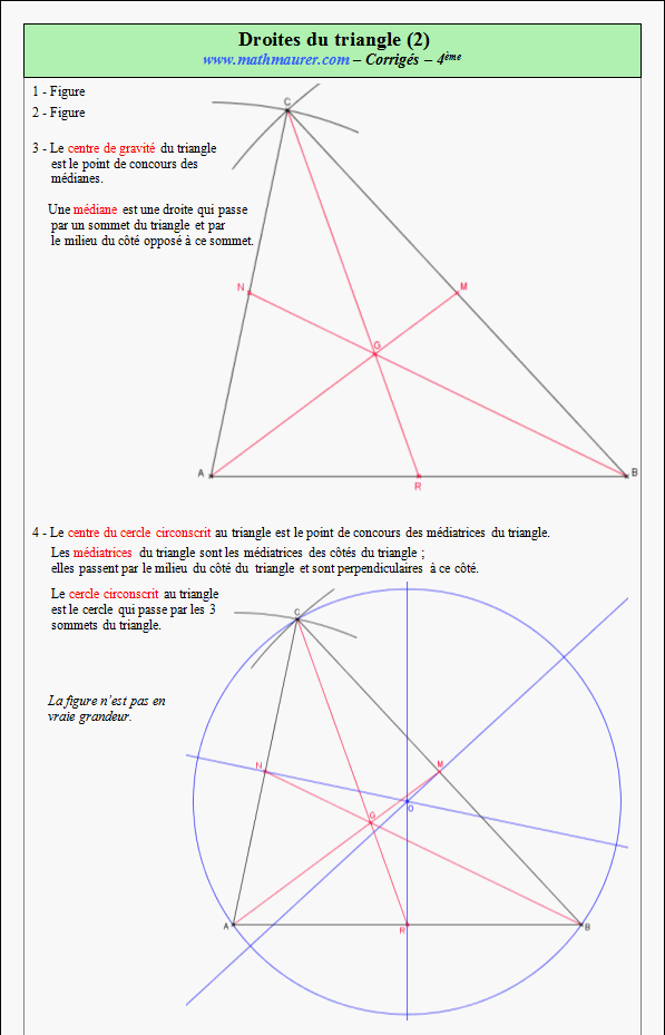 Corrigé exercice 6 sur les droites remarquables du triangle