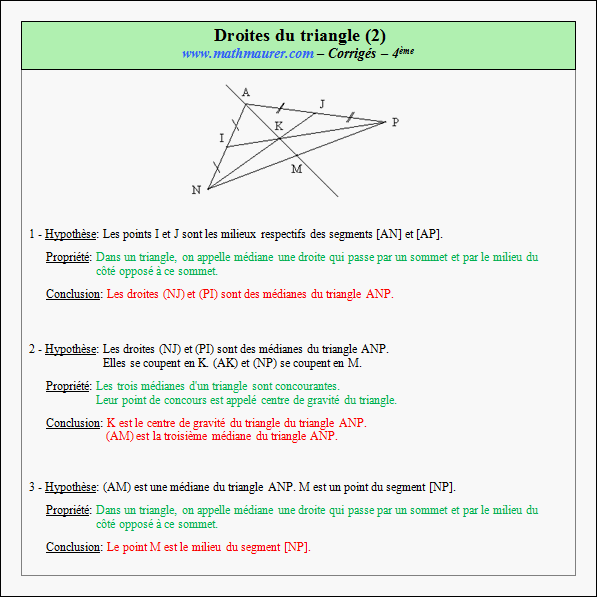 Corrigé exercice 7 sur les droites remarquables du triangle