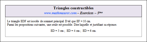 Exercice sur les triangles constructibles