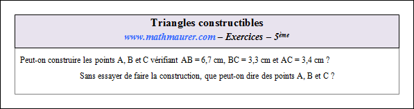 Exercice sur les triangles constructibles