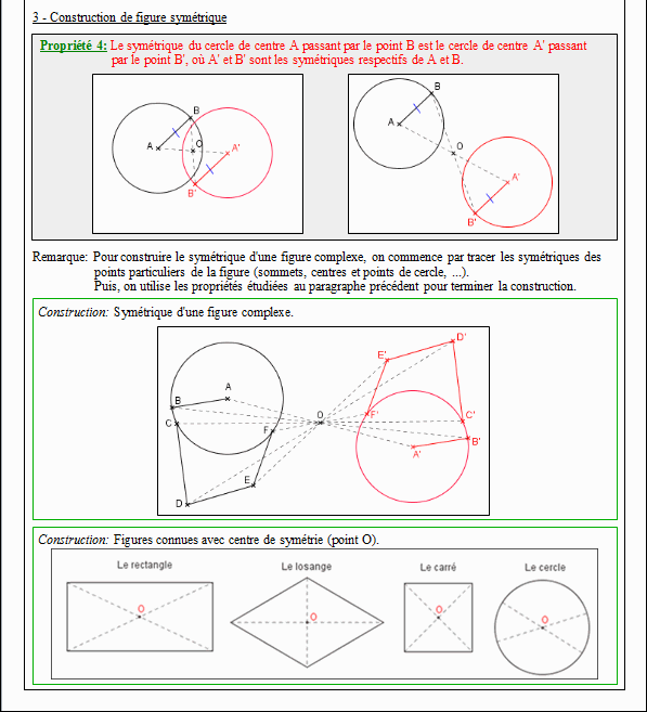 Cours sur la symétrie centrale - cinquième - page 3