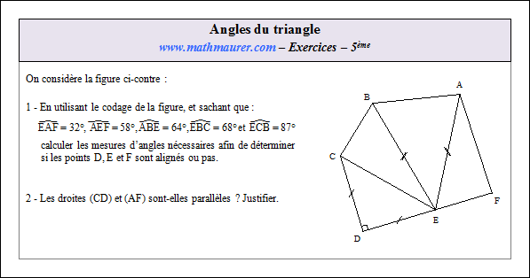 Exercice sur les angles du triangle