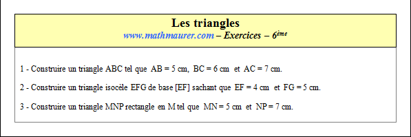 Exercice sur les triangles