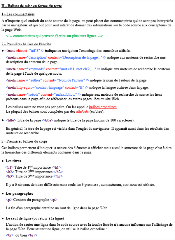 Cours html 5 : mise en forme du texte