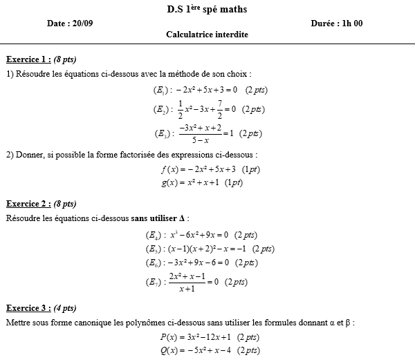 Le second degré