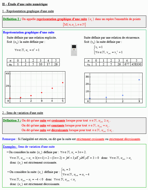 Option maths première - Etude d'une suite