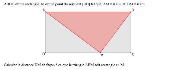 exercice sur Pour qu'un triangle soit rectangle