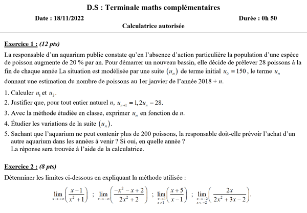 18/11/2022 - Suites arithmético-géométriques et limites de fonctions