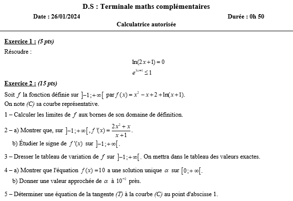 Fonction logarithme