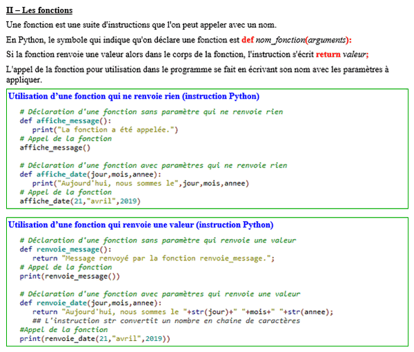 Maths terminale complémentaire - Instructions avancées : les fonctions