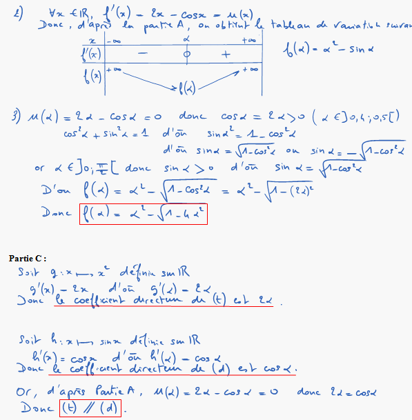 Corrigé exercice 1 sur les fonctions trigonométriques