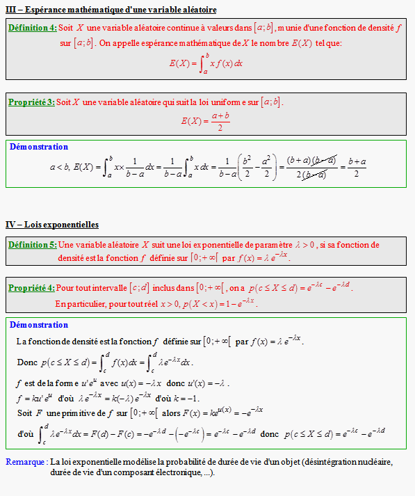 Cours sur les lois de probabilité à densité - terminale S - page 3