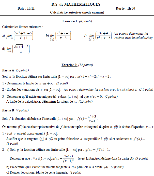 Limites de fonctions, continuité et TVI