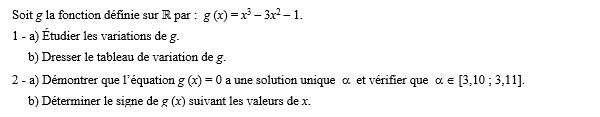 Etude d'une fonction polynôme et TVI