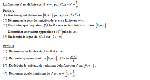 exercice sur Etude graphique d'une fonction